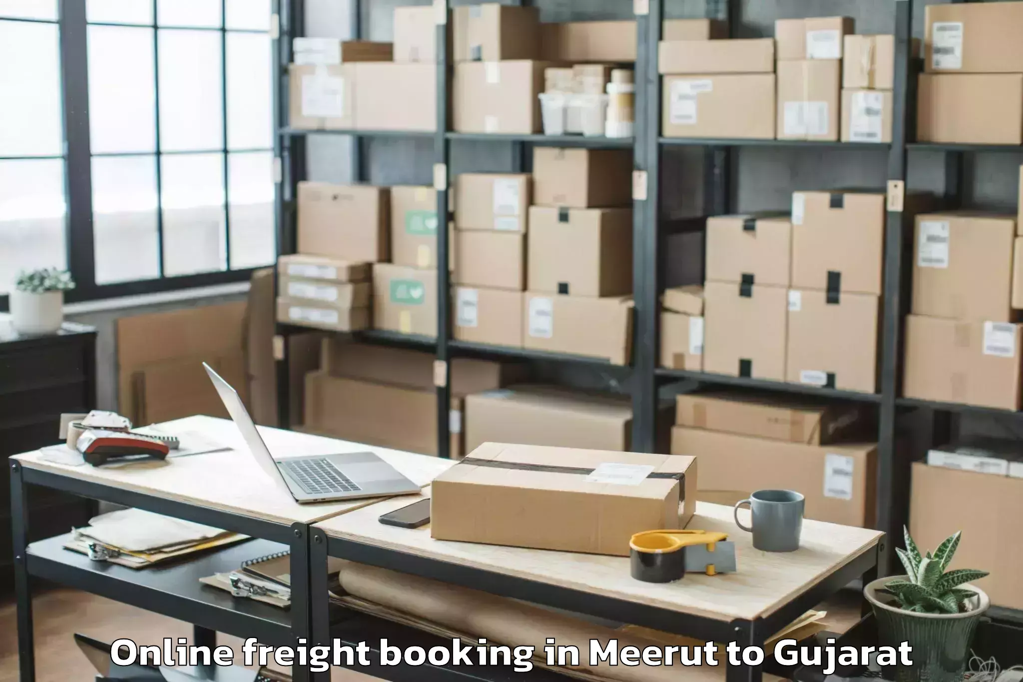 Affordable Meerut to Naliya Online Freight Booking